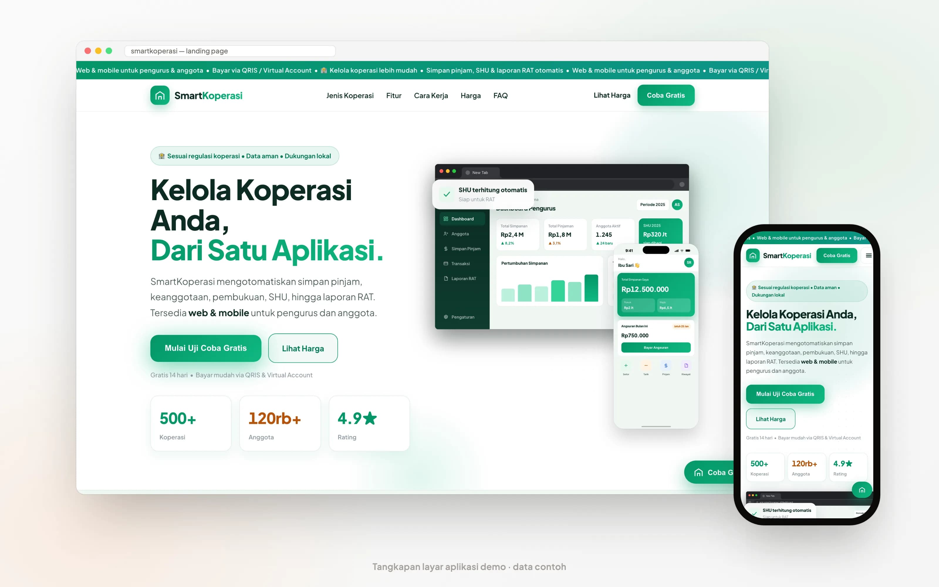 Tampilan Landing Page